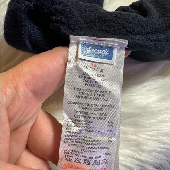 Jacadi Navy Knit and Fleece Bow Mitten T2 - Picture 3 of 6